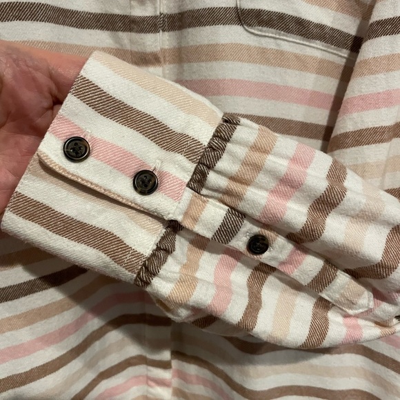 Land’s End Striped Shacket with Pockets. Size M - Picture 3 of 7